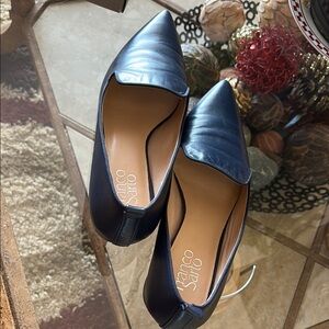 Franco Sarto Blue Flats Elegant Pointed Toe Loafers